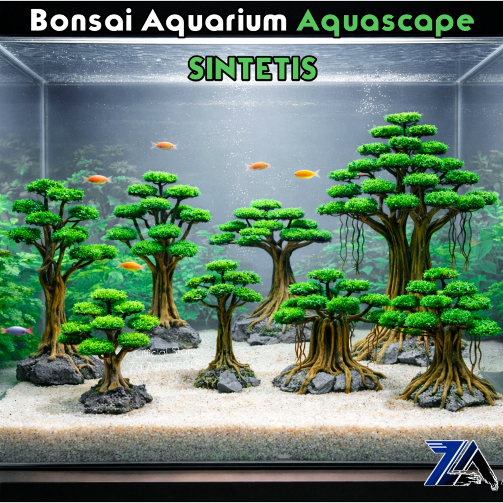 Bonsai untuk aquarium Aquascape sintetis - bonsai aquarium sintetis - bonsai cemara bonsai mini bons