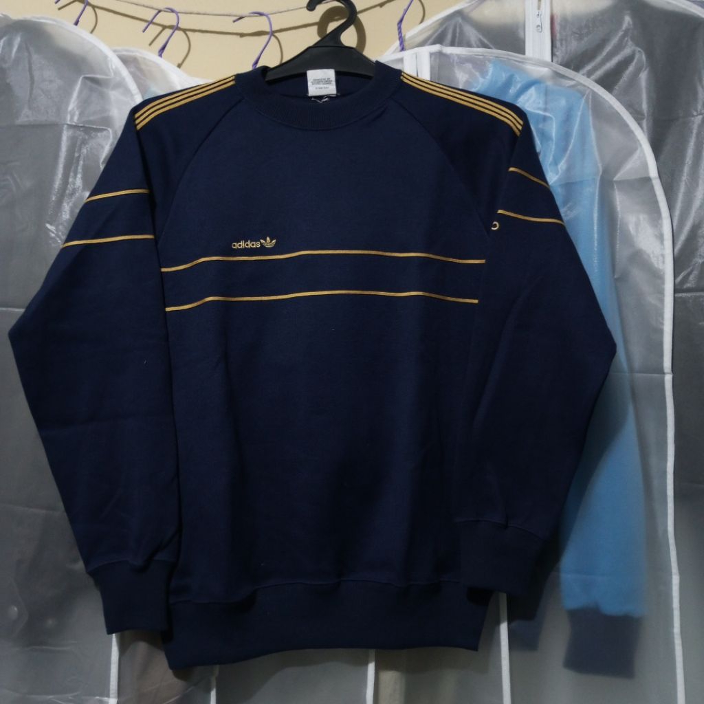 Crewneck Adidas Originals Vintage Navy Blue Sweater Casuals Descente