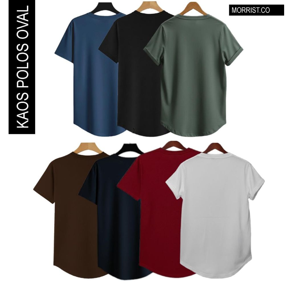 KAOS PRIA POLOS OVAL DISTRO Cotton Combed 24s