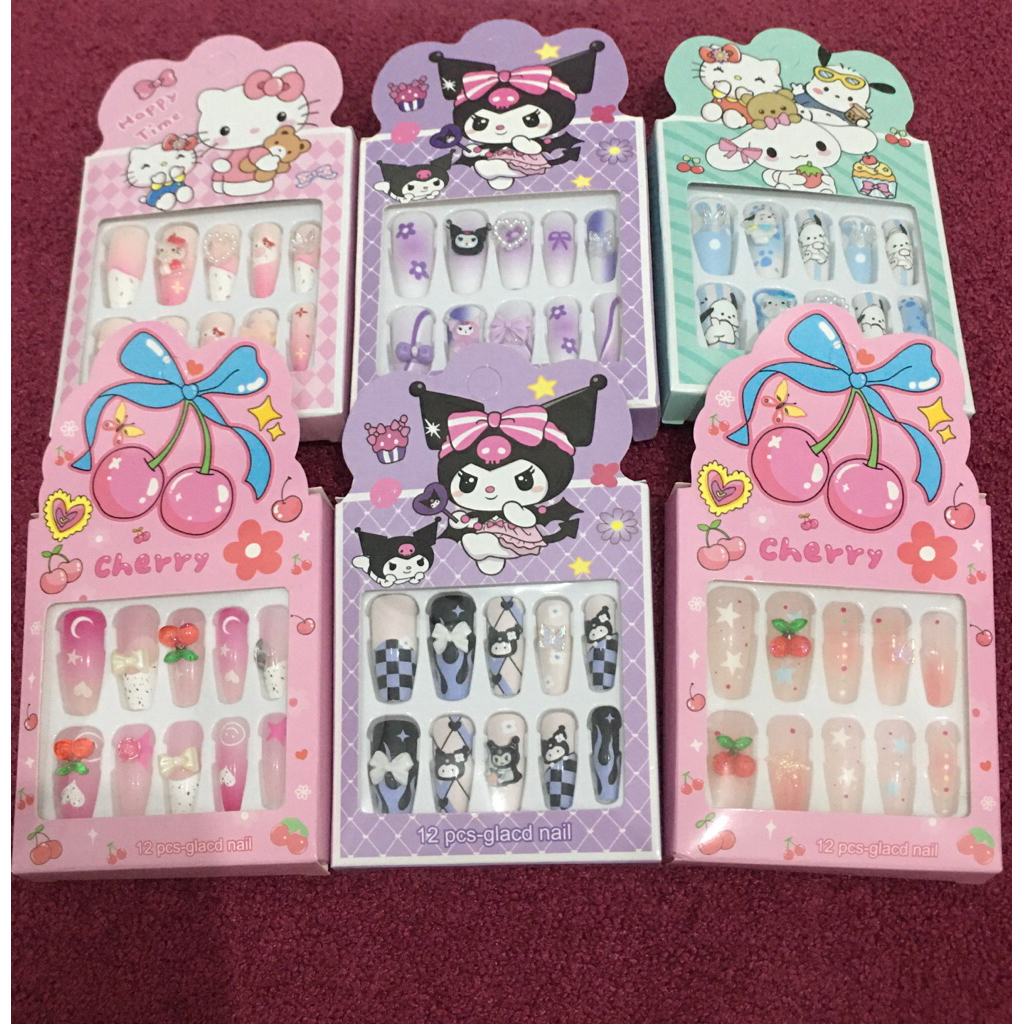 Kuku Palsu Anak / Kuku Palsu Cantik / Kuku Palsu Lucu/ Kuku Palsu Anak Karakter/Kuku Palsu Kuromi