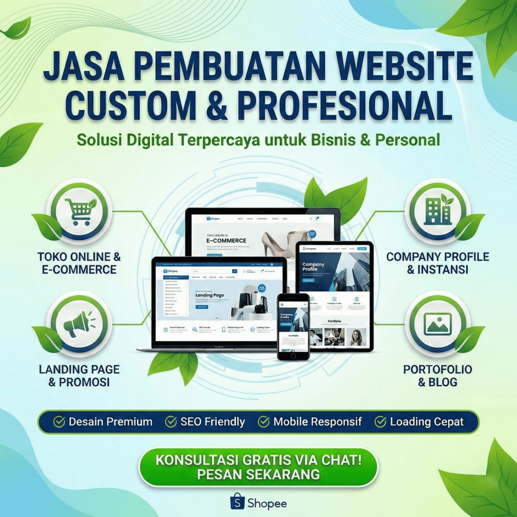 Jasa Pembuatan Website Custom Profesional - Company Profile, Toko Online, E-commerce, Landing Page, 