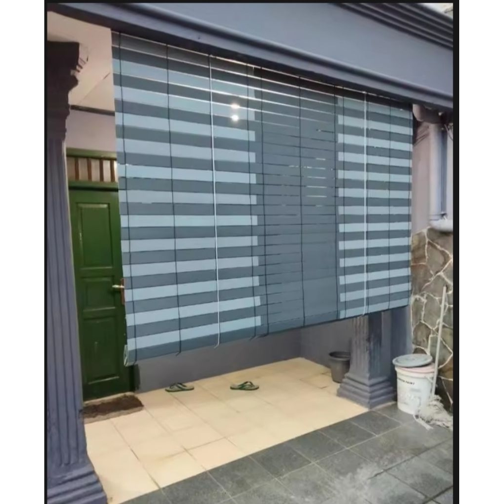 Tirai outdoor bahan pvc edjing tahan panas dan air hujan