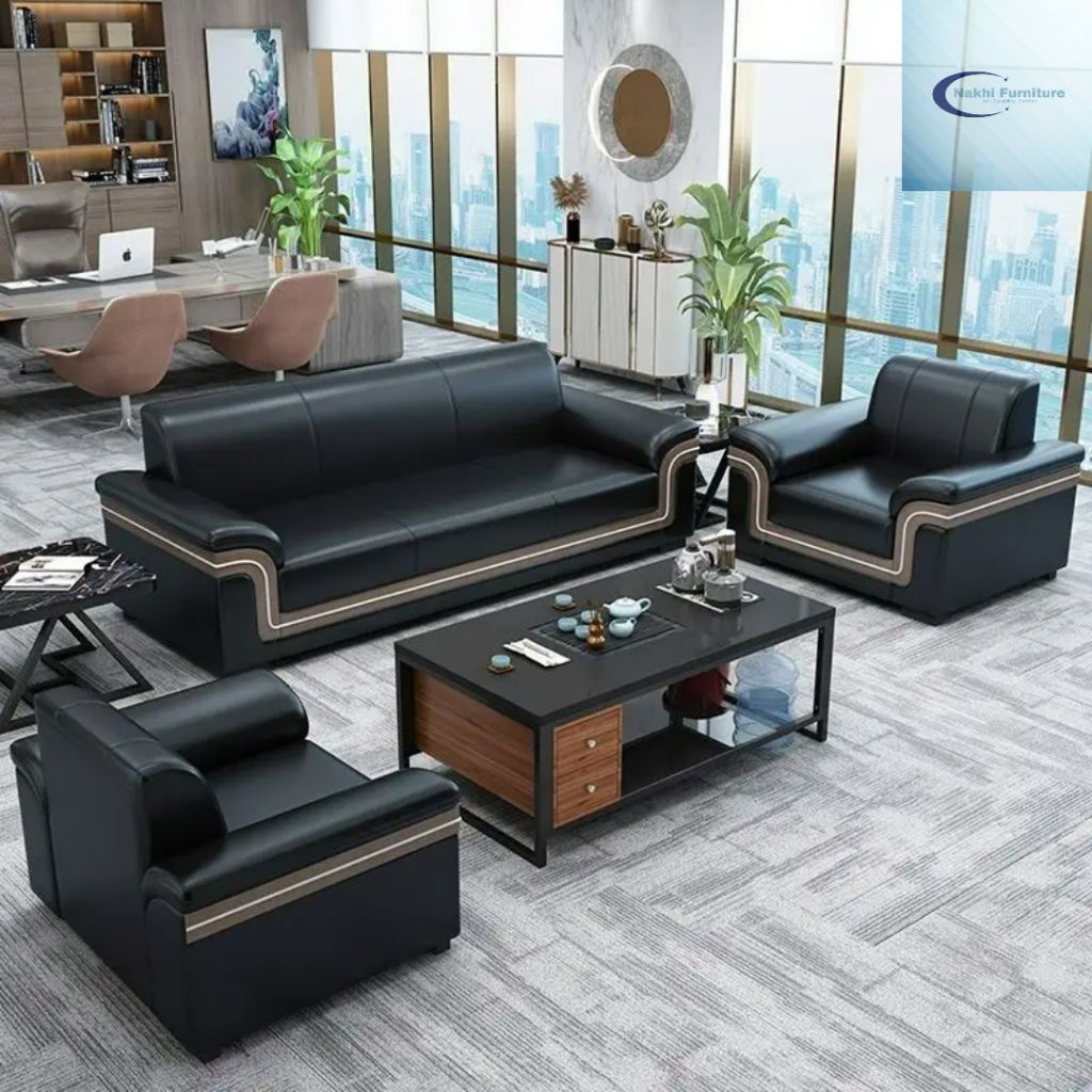 Sofa 311busa premium model sofa kantor - sofa miting, kuat dan awet bahan kulit premium