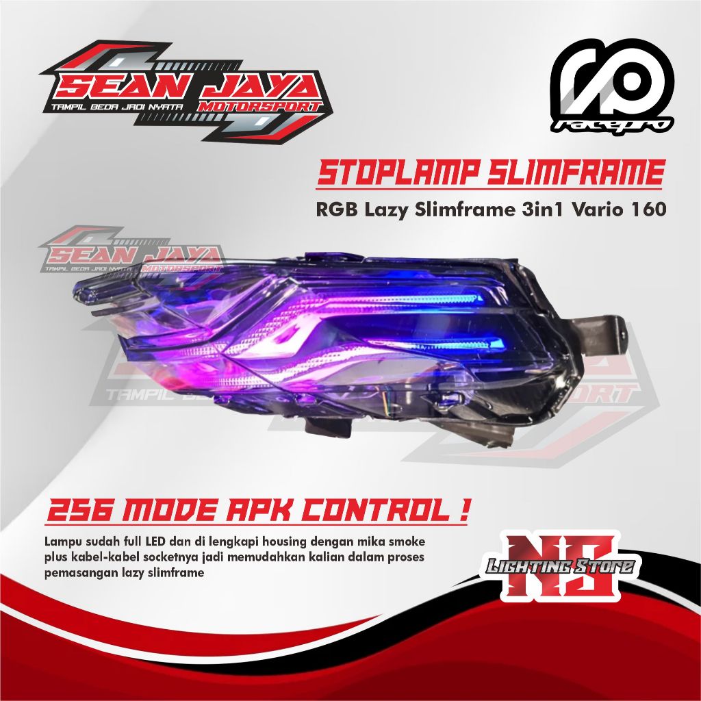Stoplamp Racepro Lazy Slimframe RGB Vario 160 STOPLAMP VARIO 160 Lampu Belakang Vario 160 LAZY RGB