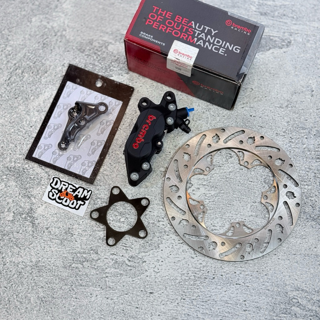 Kaliper Brembo 4 piston black bracket Unbrand Vespa Disc brake race boy Vespa Matic Vespa sprint Pen