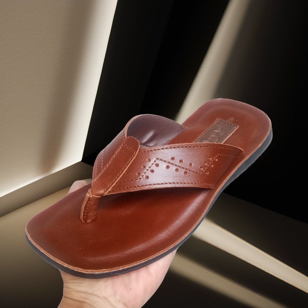 sandal kulit jepit pria full kulit ukuran big size 38- sampai 44-45-46 sandal trendy kekinian