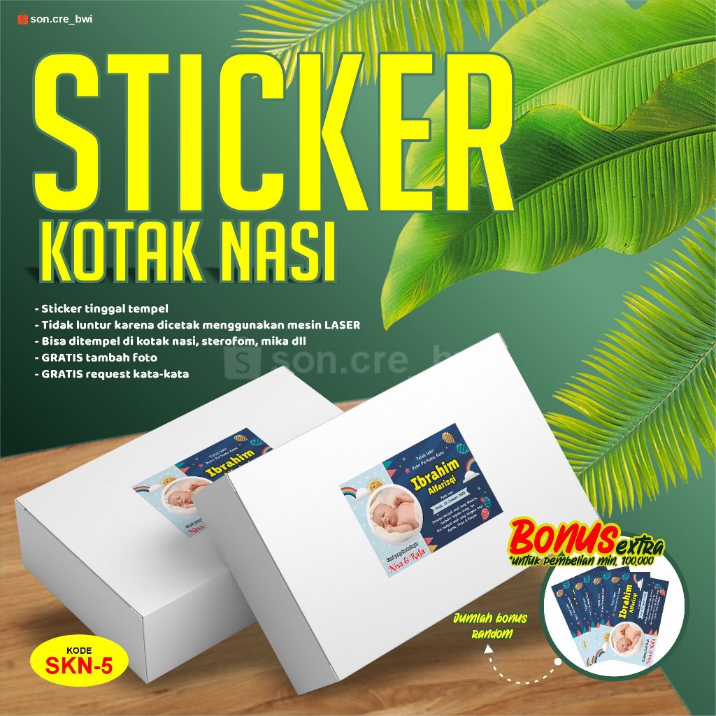 Stiker Kotak Nasi Tasyakuran - Sticker Ulang Tahun, Aqiqah Tempel Kotak Nasi SERI 4