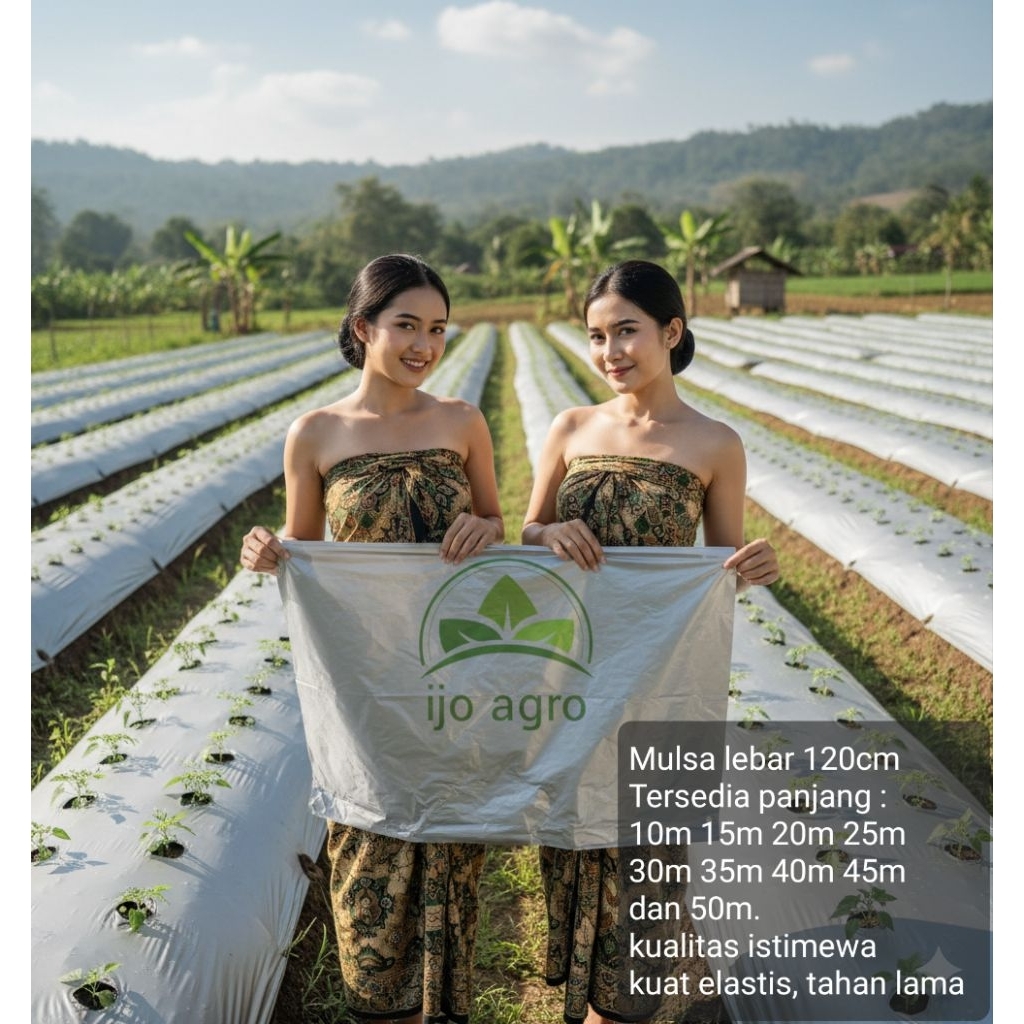plastik Mulsa Hitam Perak Top quality lebar 120cm Eceran