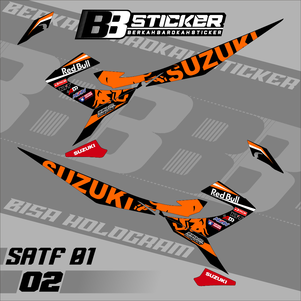 STRIPING VARIASI NEW SATRIA FU 150 BISA HOLOGRAM REDBULL SATRIA FU FACELIFT SATF 1 REDBULL