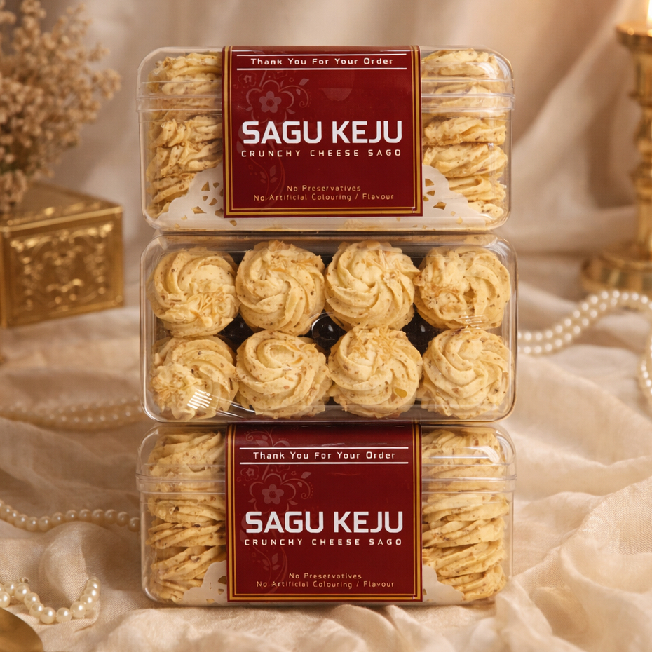 SAGU KEJU Premium Triple Cheese Edam Parmesan Cheddar Butter Wisman | Spesial Kue Kering Lebaran | Kemasan Hardtop 350gr & Jar 750ml by RaMaChef