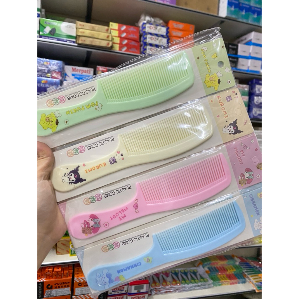 Sisir Rambut Plastik 1 pak isi 12pcs | Sisir Rambut Karakter Cinnamon Roll | Sisir Plastik Murah | S