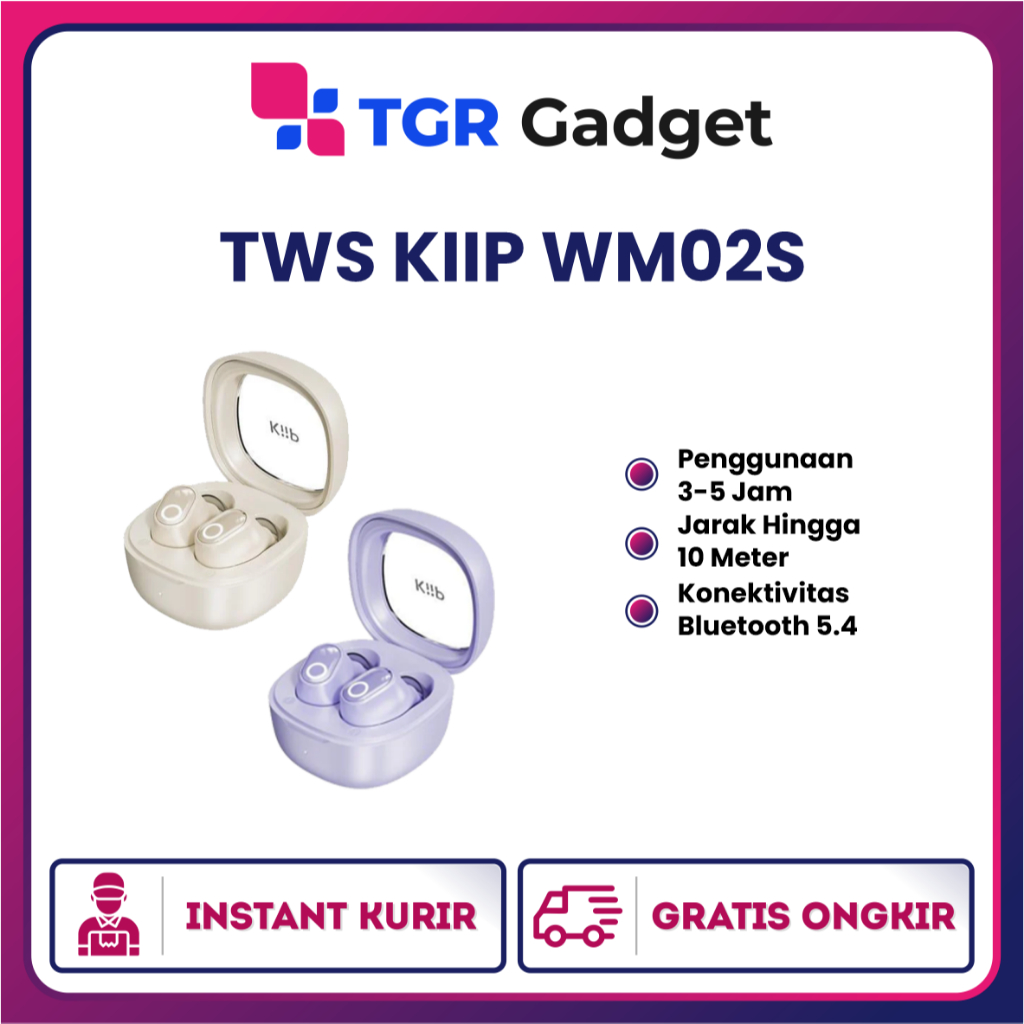 KiiP x Baseus True Wireless Bluetooth Earphone Mini Earbuds TWS WM02 blue white purple Bowie WM02