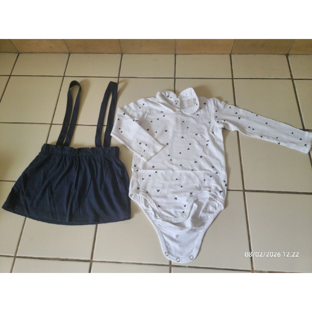 prelove hnm setelan rok tali pundak dan kaos lengan panjang ,  untuk anak perempuan