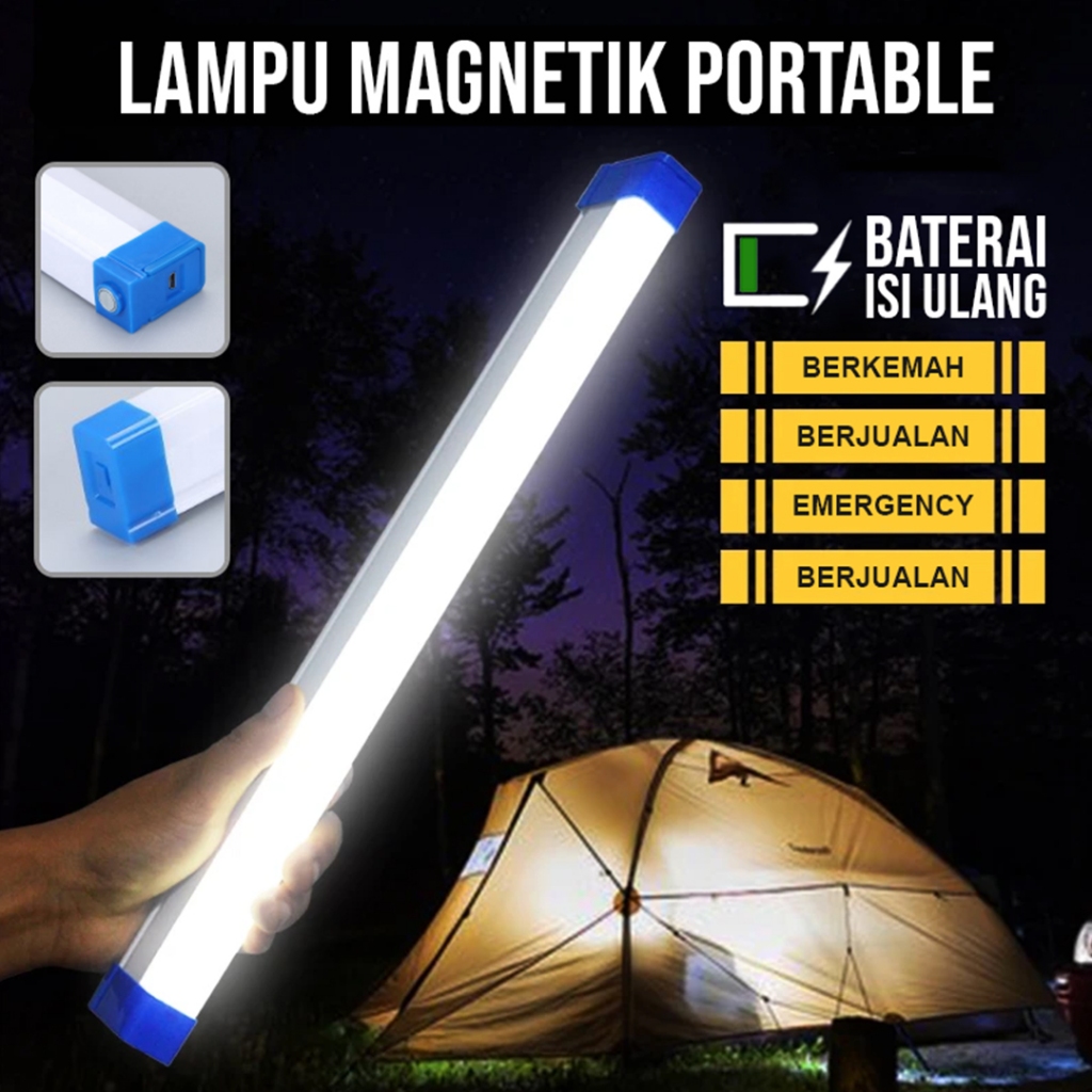 Lampu emergency cas ulang, lampu tenda camping waterproof / lampu angkringan rechargeable