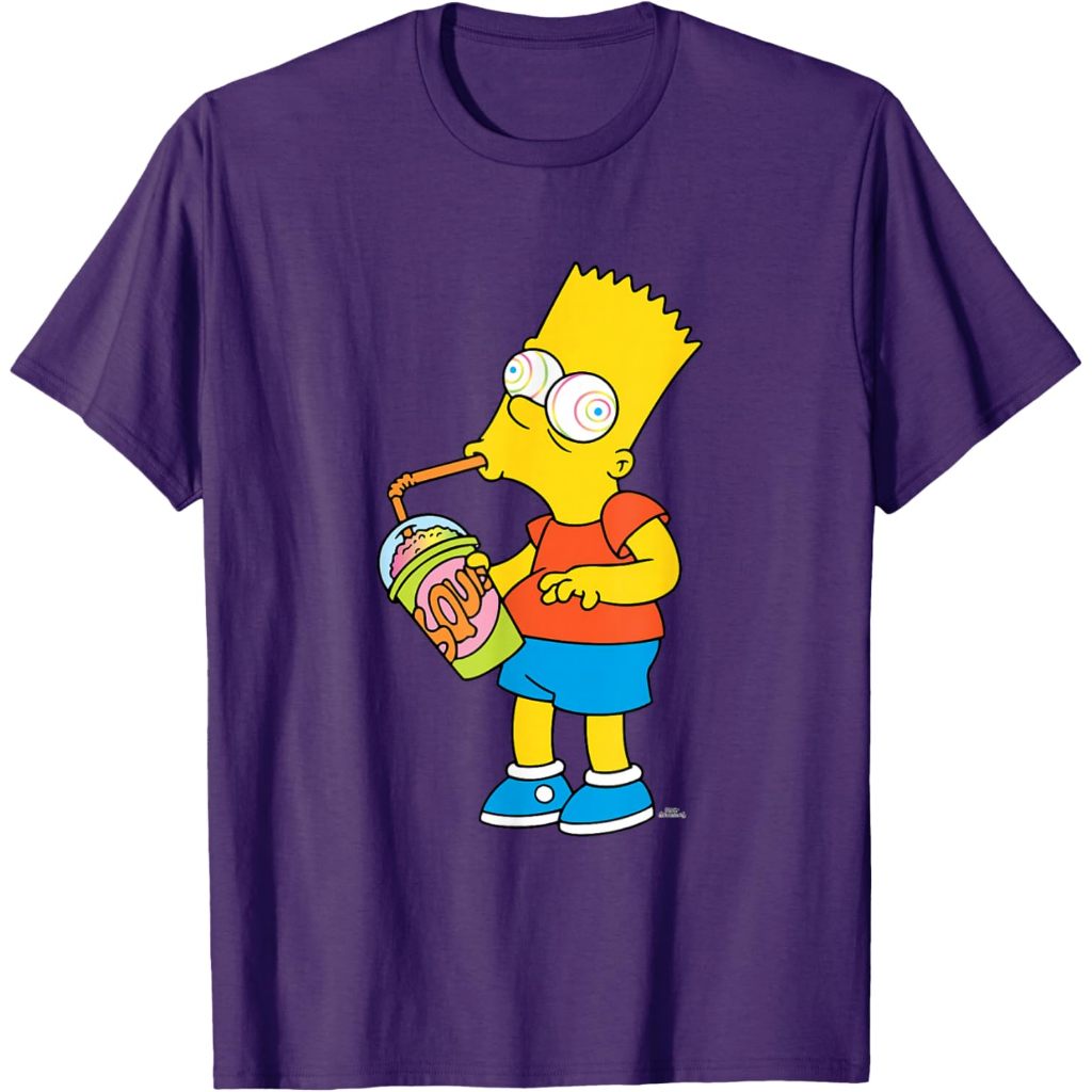 Kaos The Simpsons Bart Simpson Squishee Brain Freeze T-Shirt – Baju Vintage 90s Retro Pria Wanita Un
