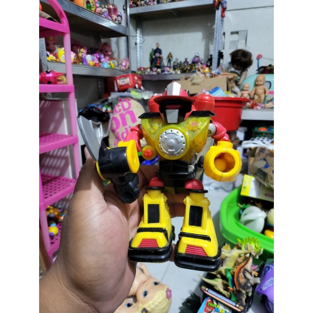 Karakter Action Figure Robot Fisher-Price Rescue Heroes Back Draft Robot vintage Original