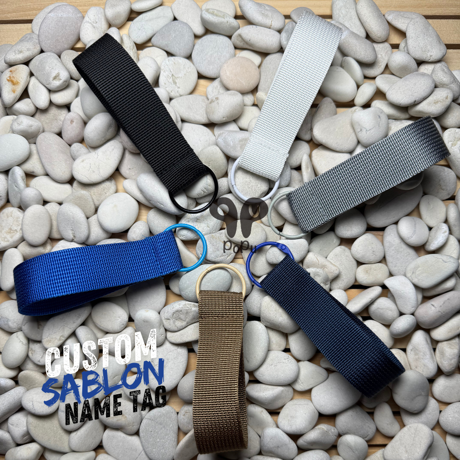 Custom Tag Nama Webbing Nylon Gantungan Tas Berwarna