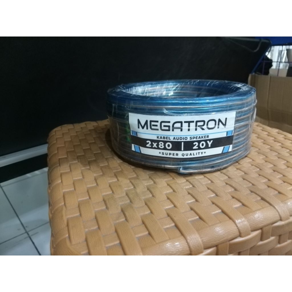 Megatron Kabel Audio Speaker Transparan 2x80 Biru @20Yard