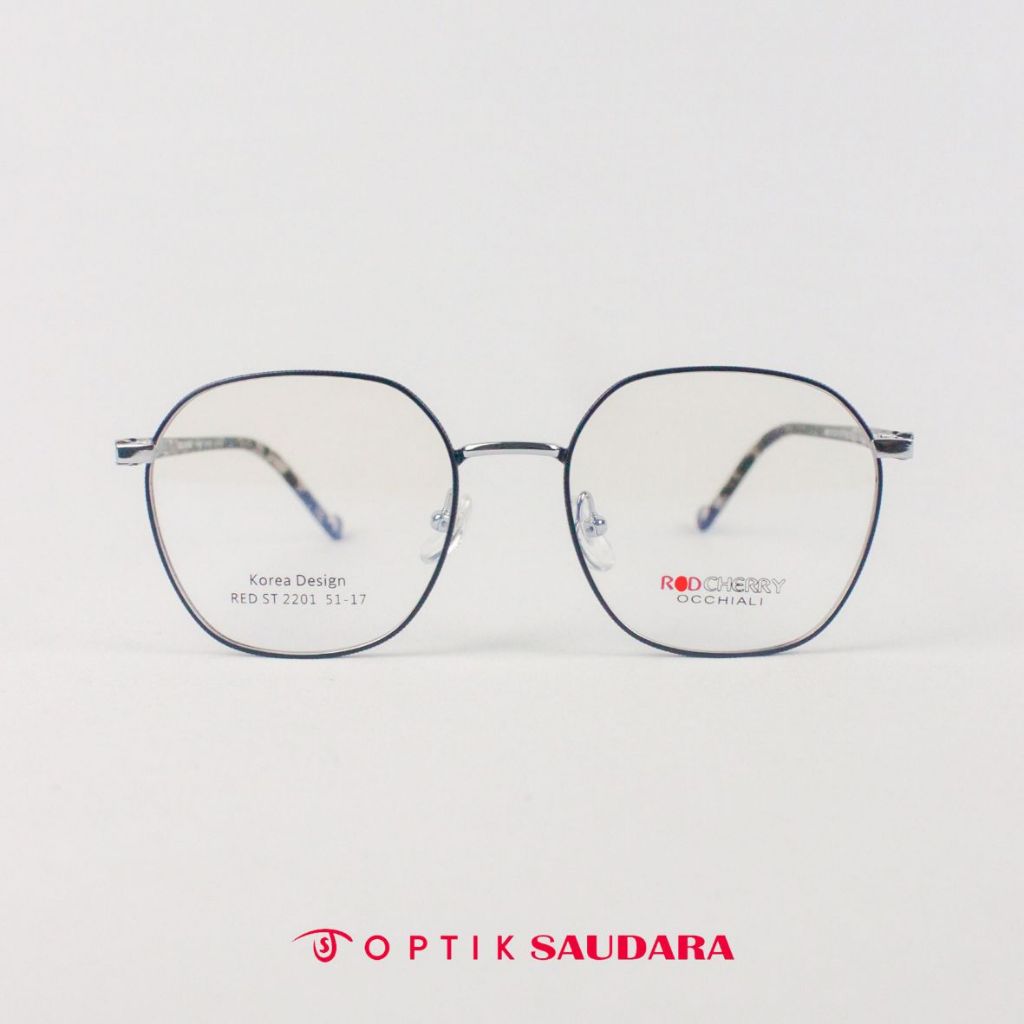 Optik Saudara - Frame Red Cherry - Kacamata Korea Wanita Bulat F RED ST2201 C1 51