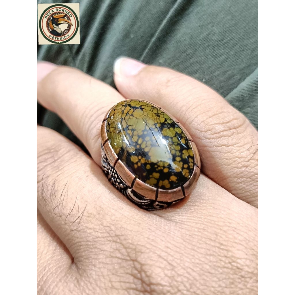 Natural Pirus Hubei Warna Langka Ring Custom