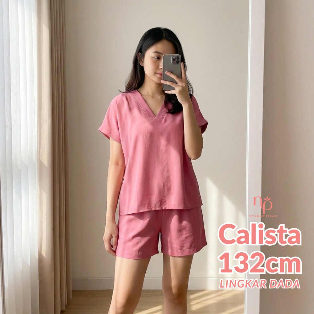 Nyamanpisan - Baju Tidur Jumbo Calista Ld 132cm Muat Sampai 100kg Bahan Crinkle Airflow Premium Piya