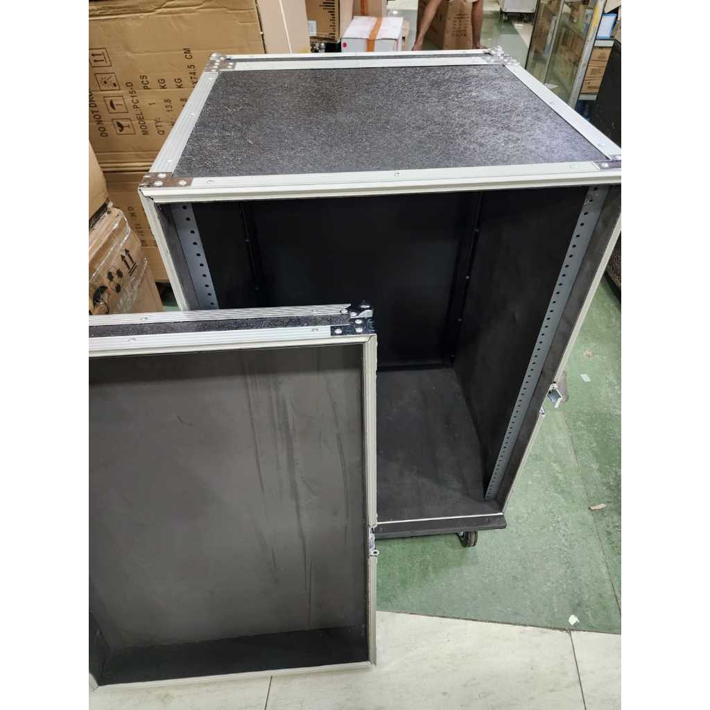 Box Hardcase Rack 16U / 16 U – BAHAN KAYU hitam fiberglass untuk sound system