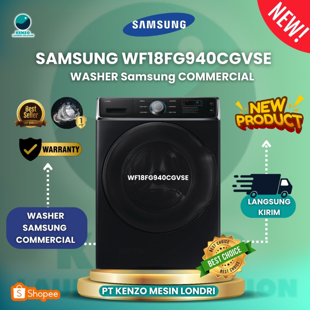 SAMSUNG WF18FG940CGVSE – WASHER SAMSUNG COMMERCIAL 18KG | MESIN CUCI USAHA LAUNDRY