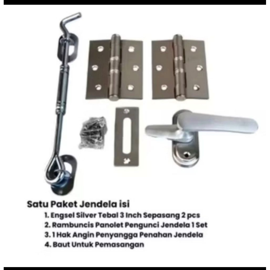 paket komplit satu set kelengkapan jendela engsel jendela