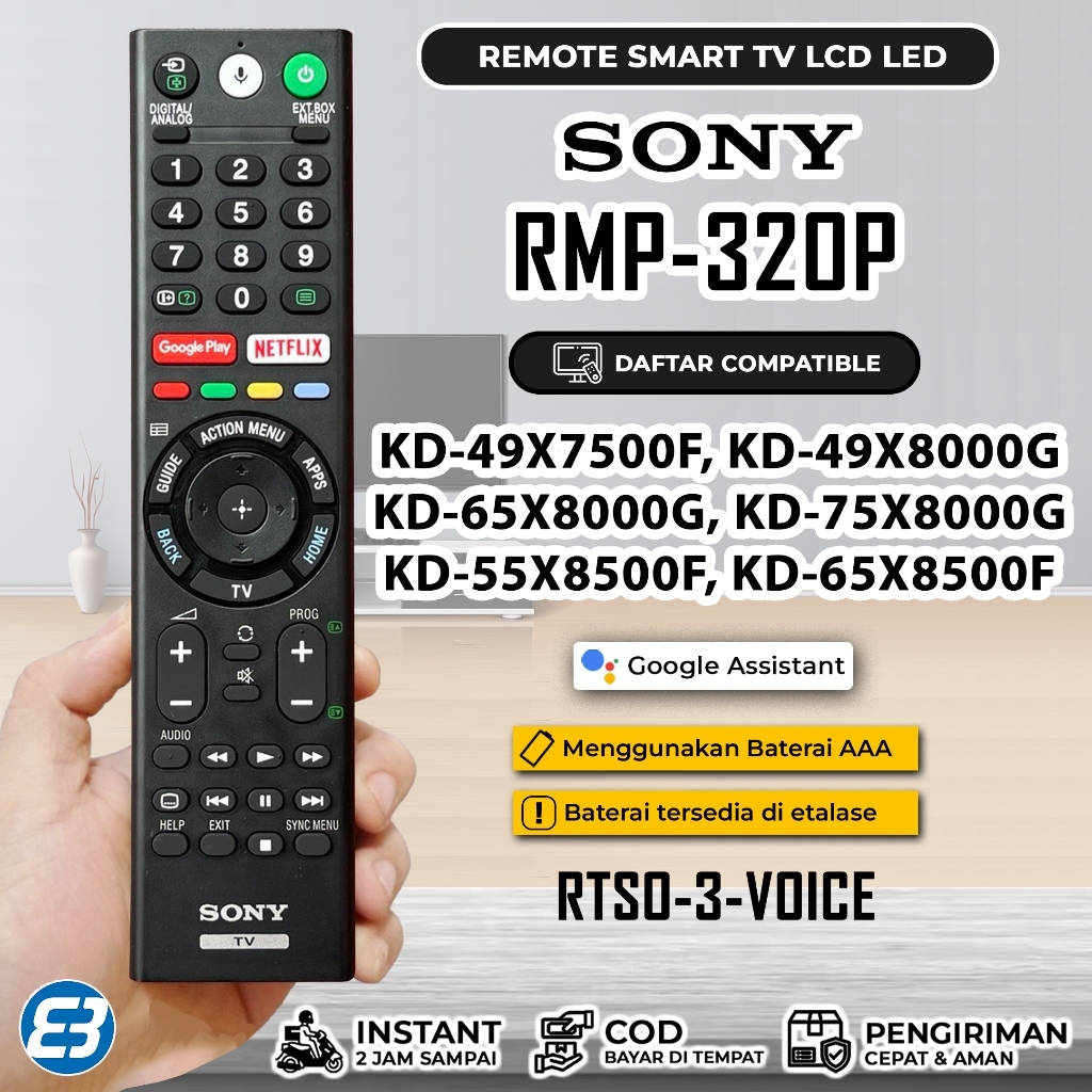 Remote Remote TV RMP-310P For Sony TV KD-49X7500F KD-49X8000G KD-49X8500G KD-65X8000G KD-75X8000G KD
