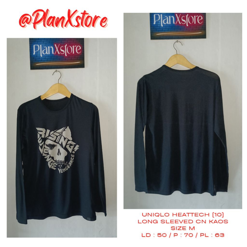 UNIQLO HEATTECH (10) LONG SLEEVED CN KAOS SIZE M WARNA HITAM