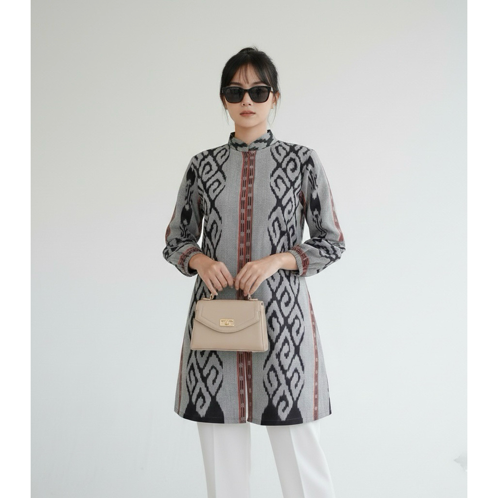 TUNIK TENUN FRONT ZIPPER / TUNIK TENUN PREMIUM MOTIF TORAJA