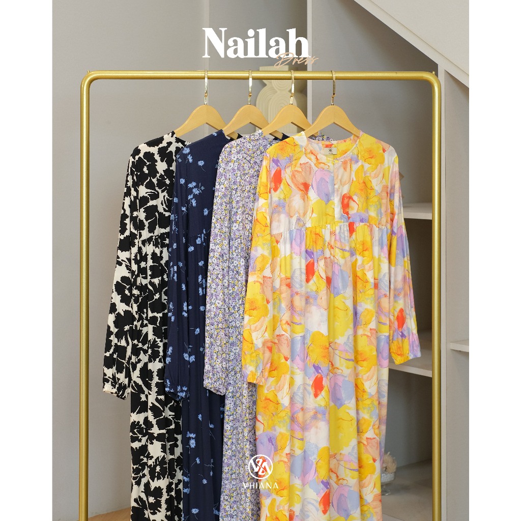 [VHIANA] NAILAH DRESS // Gamis Rayon Premium // Homedress Rayon by Vhiana