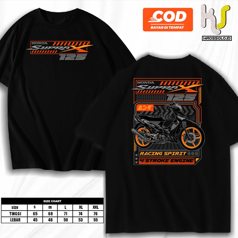 KAOSSOLO.ID Kaos Motor Supra X 125 Racing Spirit Kaos Supra X