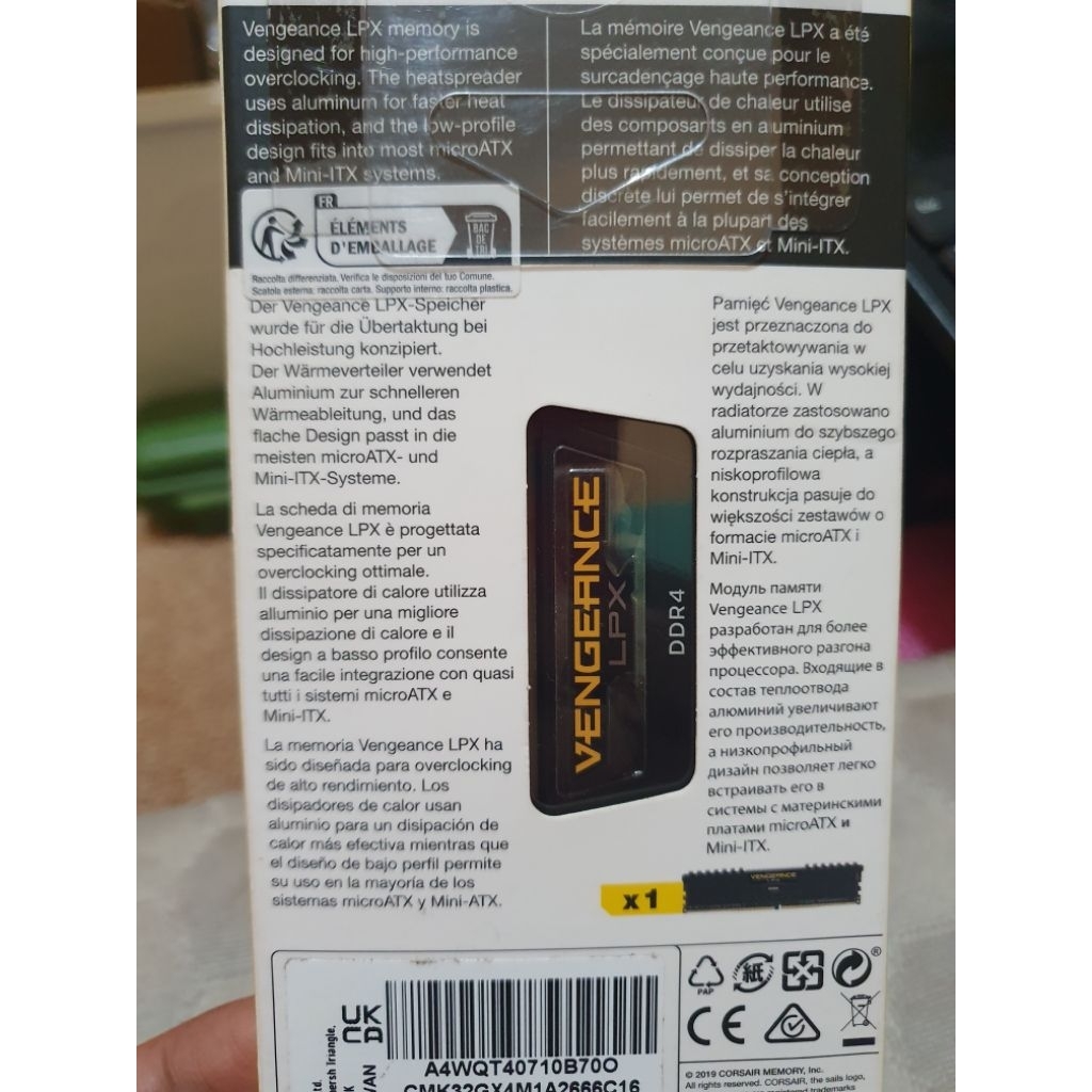 RAM LONGDIMM CORSAIR DDR4 32GB 2666MHz