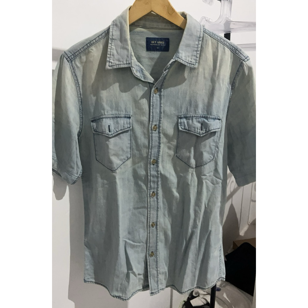 preloved kemeja desain denim pria