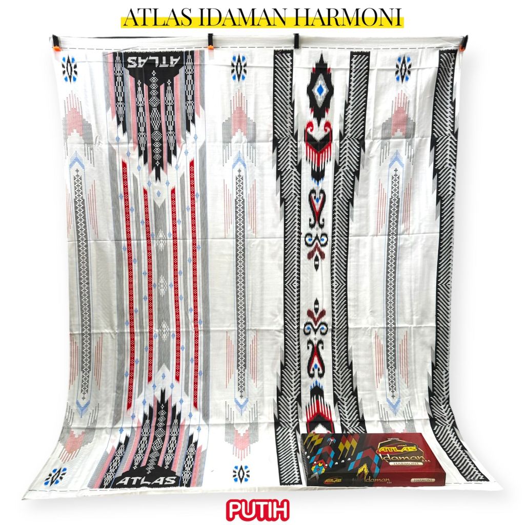 Atlas Sarung Idaman Harmoni Motif BHS Khusus Putih