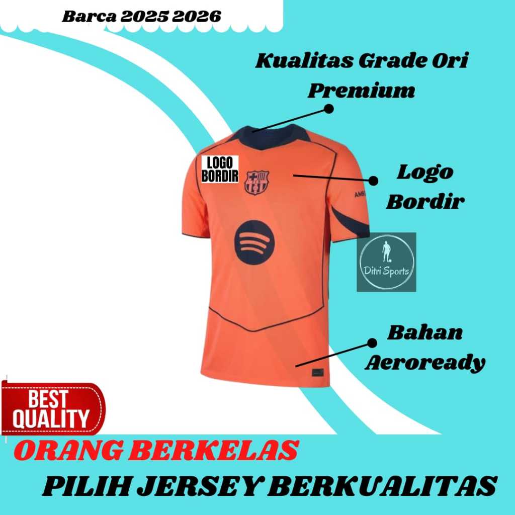 Jersey Barcelona 3rd Pink 2025 2026 Baju Sepak Bola Barca Grade Ori Pria Dewasa