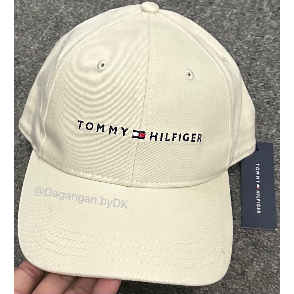 Topi Tommy Hilfiger Cap Logo Bordir Original 100% White Cream