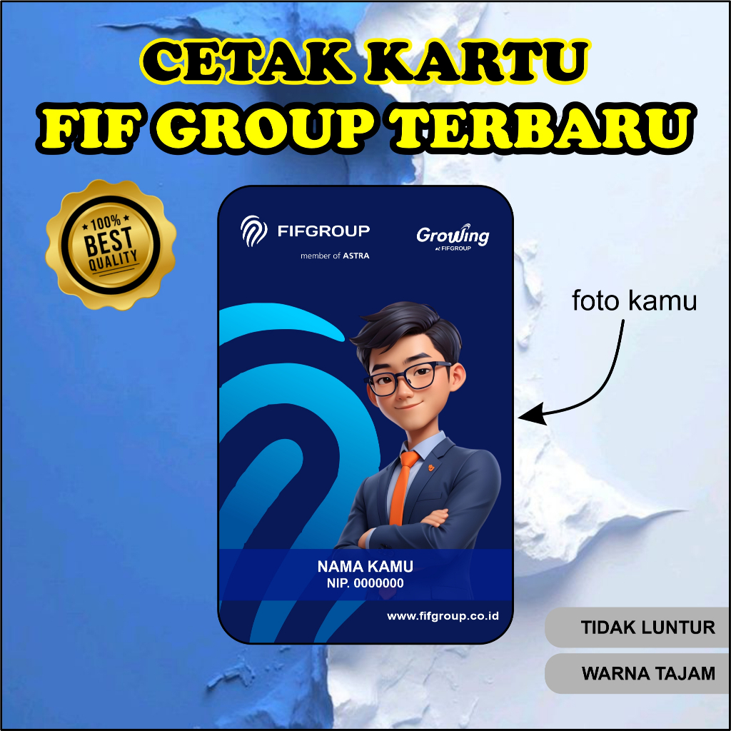 Cetak ID Card Custom FIF Group Satuan 2 Sisi PVC