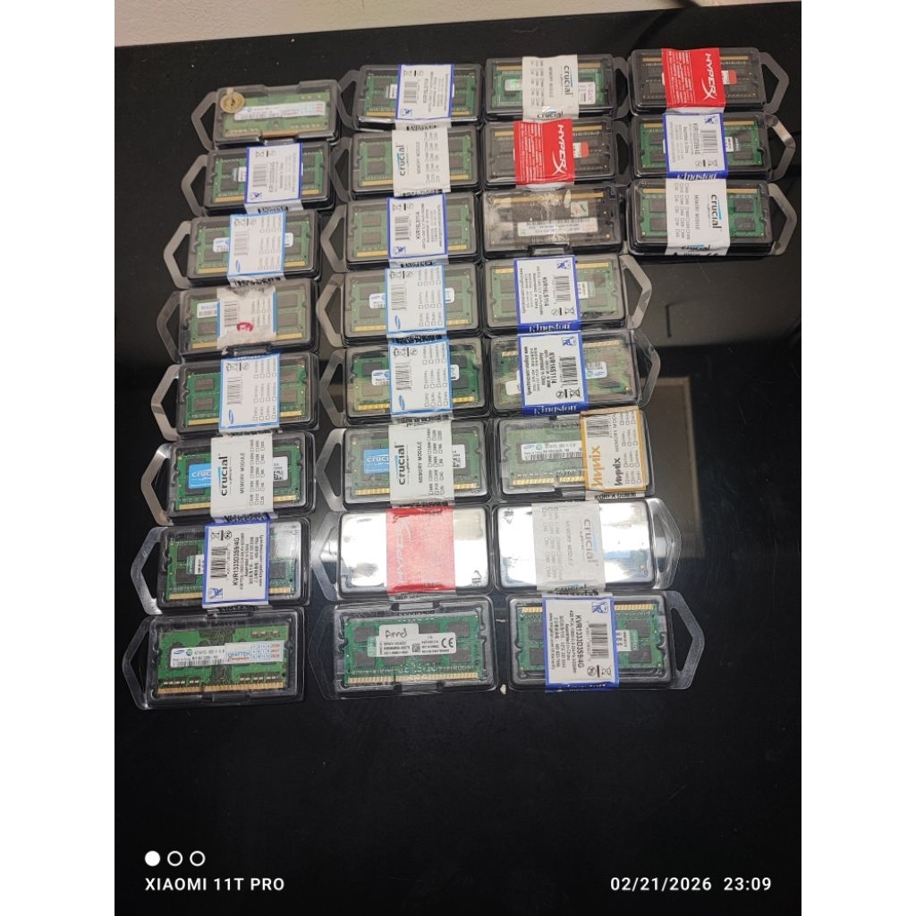 ram sodimm ddr3 4gb pc3l (1.35v) 12800s 1600mhz ori baru dan bekas (mix)