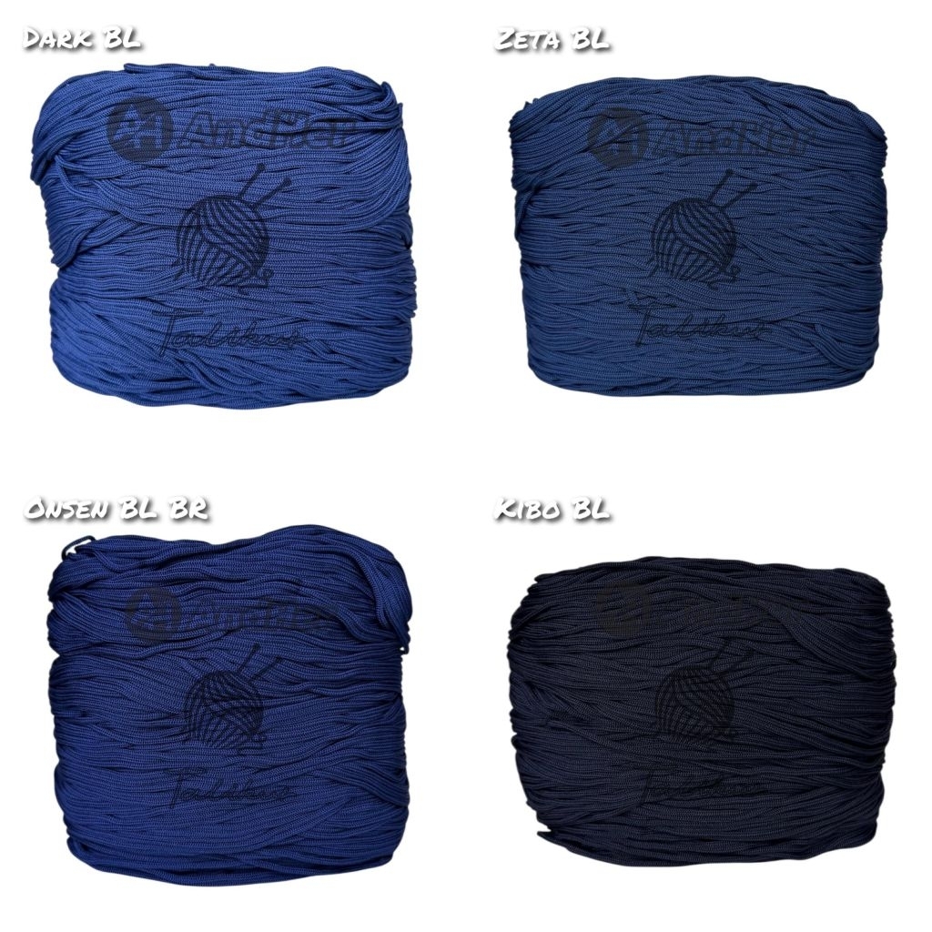 Tali kur warna talikur 3mm BIRU bahan Polyester 250 gram, 500 gram, 1000 gram/1 kg