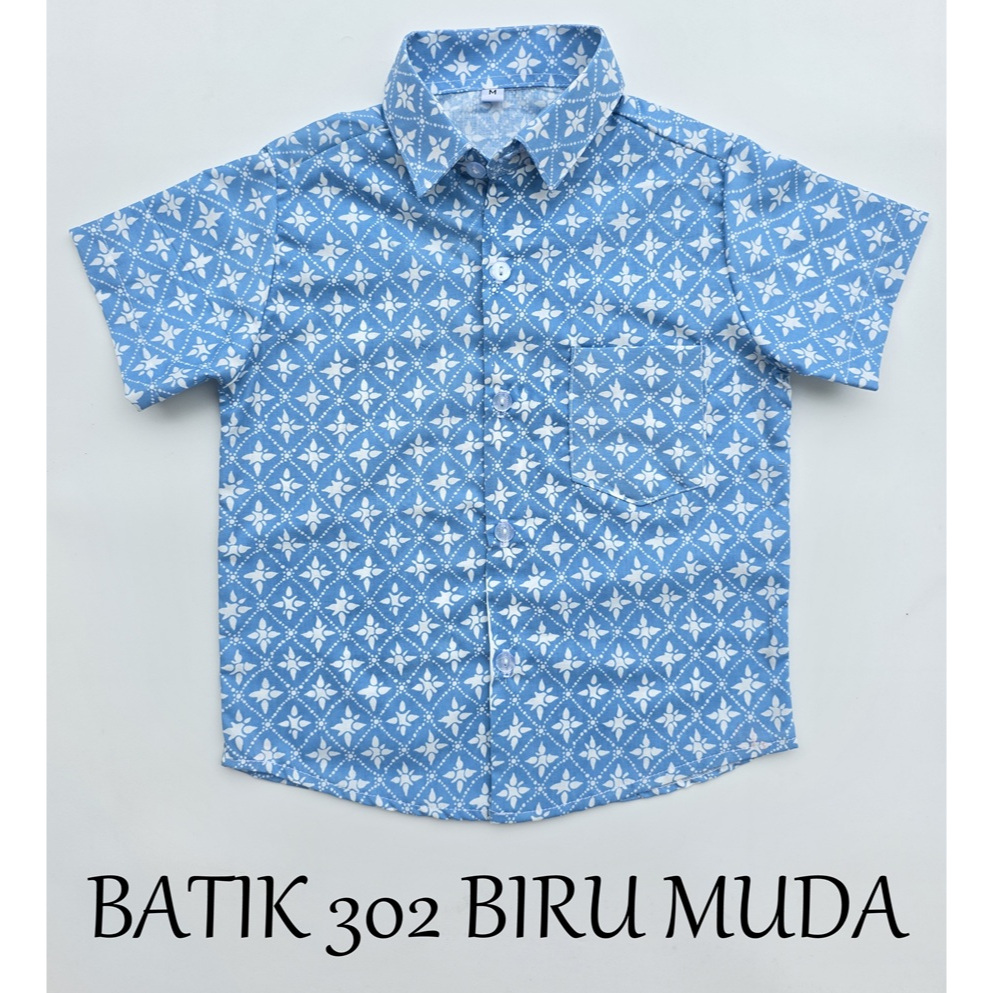 KEMEJA BATIK ANAK KATUN TC 302 BIRU MUDA