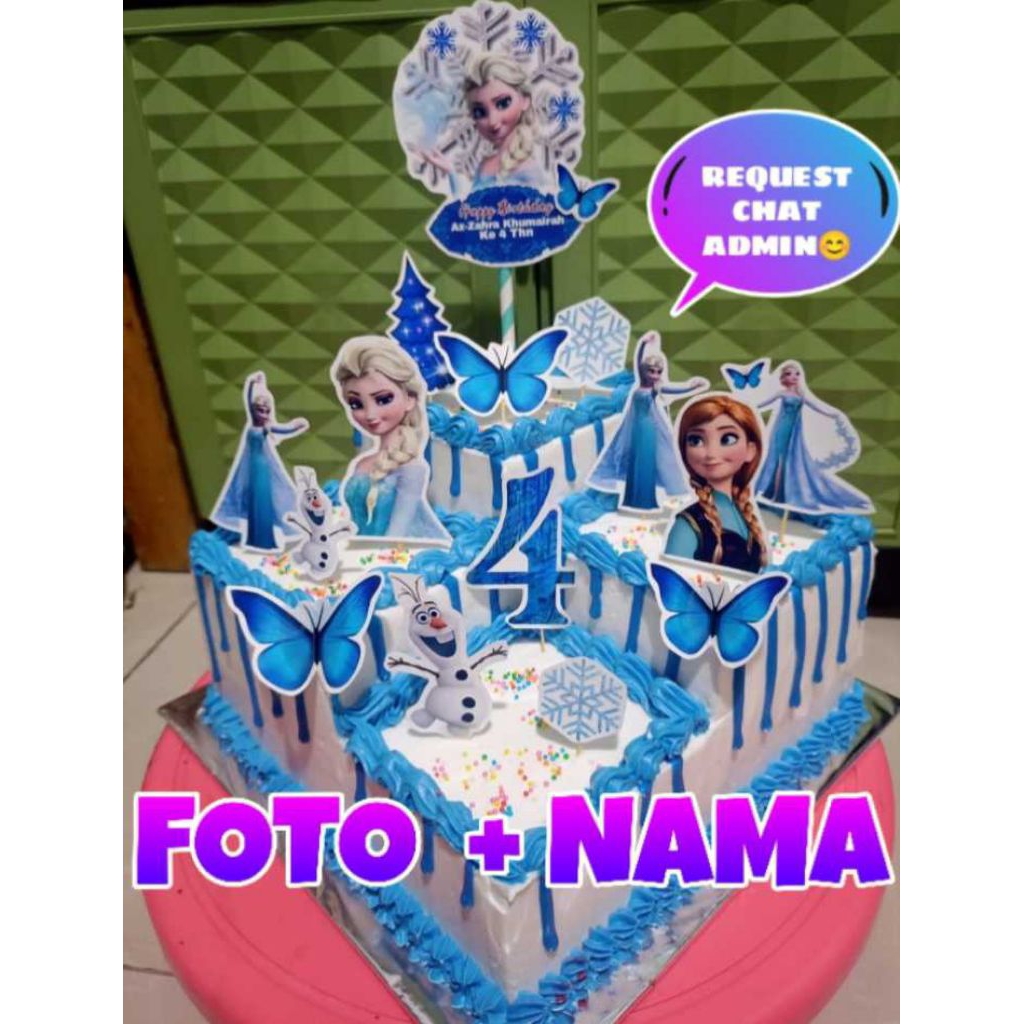 Topper Ulang Tahun Frozen (Custom Nama)