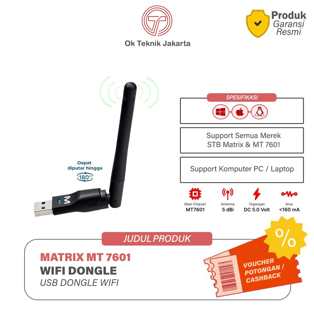 MATRIX - Usb Wifi Wireless Adapter 150 Mbps Usb Dongle Wifi Matrix MTK7601UN