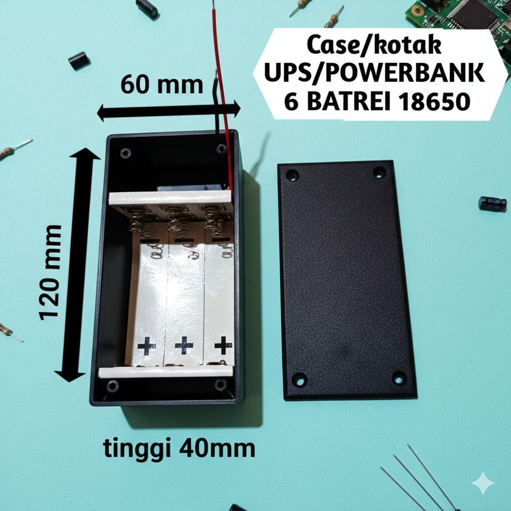 case/kotak UPS/POWERBANK 6 BATREI 18650 LITHIUM