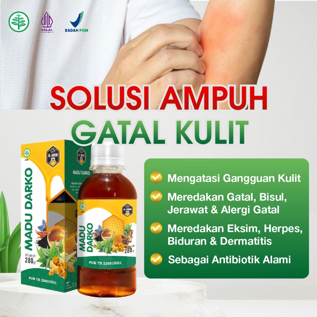MADU DARKO Obat Gatal Herpes Alergi Biduran Dermatitis Eksim Herpes Dermatitis Bersih Darah