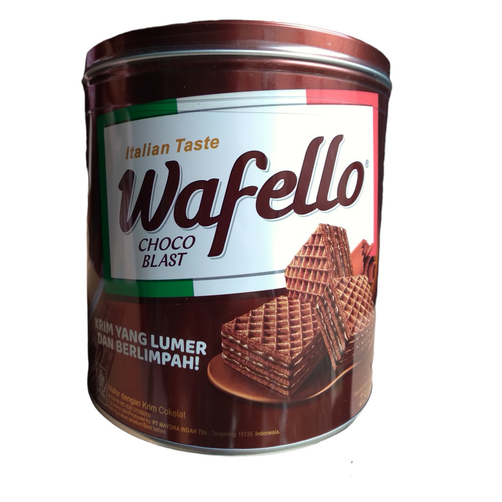 Wafello Kaleng , Coklat Wafer enak , Butter Caramel