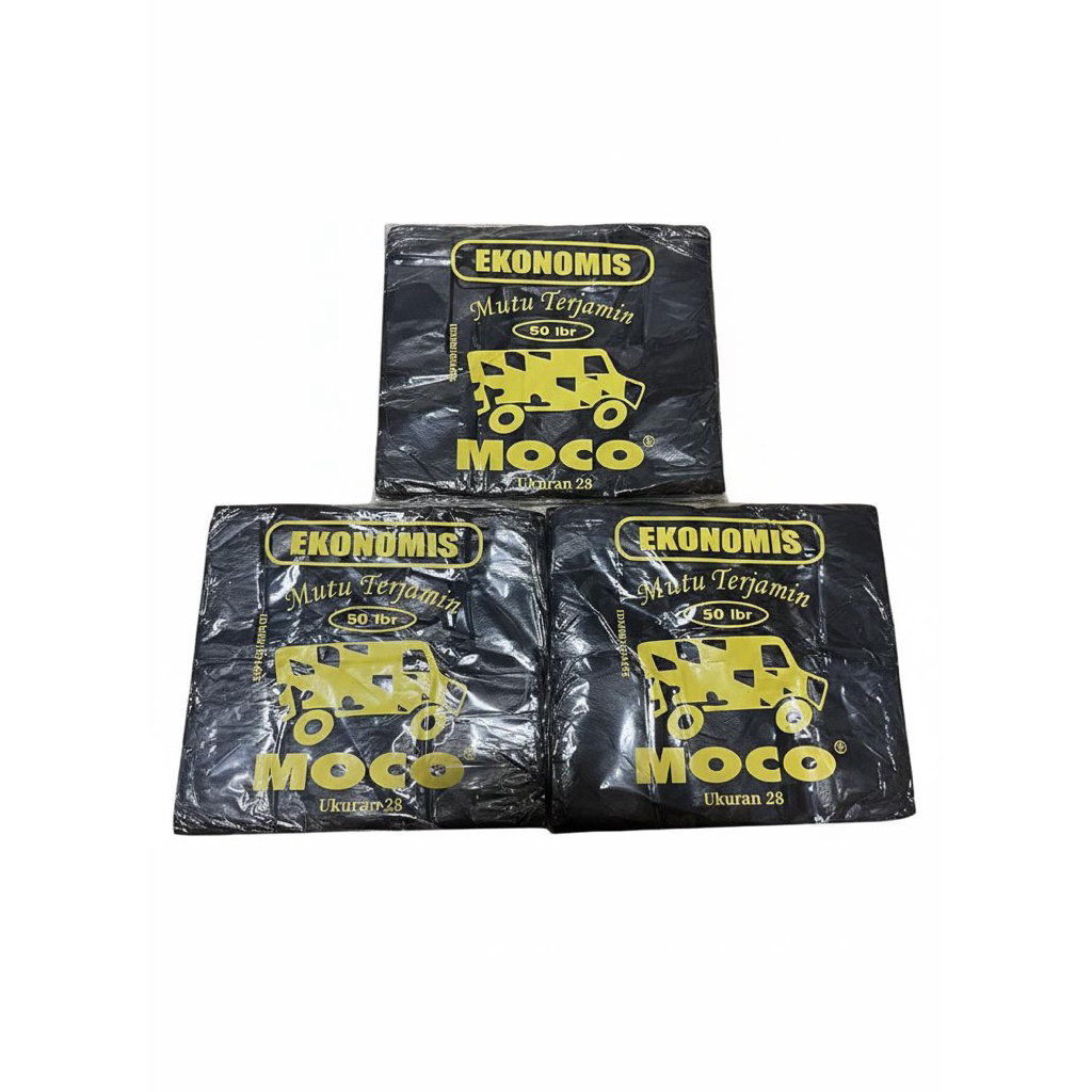 kantong Kresek MOCO 28x48 50 Lembar Hitam tebal
