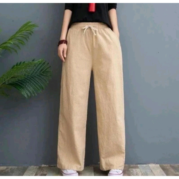 Celana kulot Linen rami import Celana Kulot pants Celana kain wanita Celana Casual pants celana Prem
