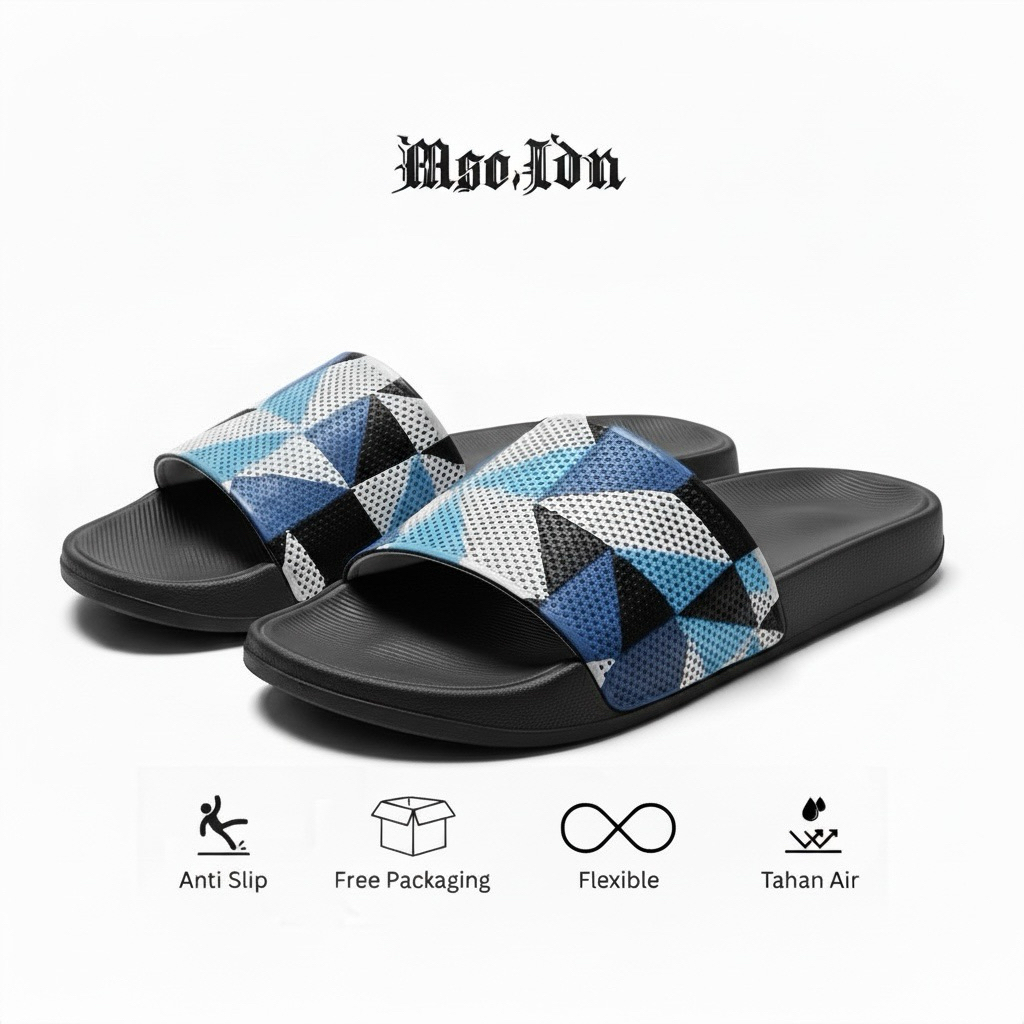 Sendal motif vector sendal pria upper jaring tanpa menggunakan lem sama sekali full karet